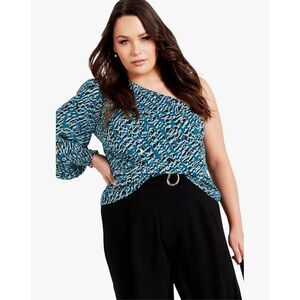 NEW The Avenue Plus Size Eva One Shoulder Top 18
